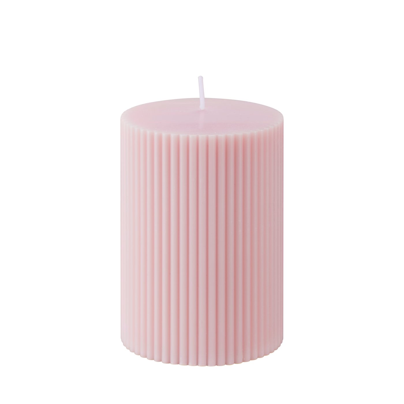 IKEA GLASBJÖRK blockljus utan doft, ljusrosa, 30 tim.