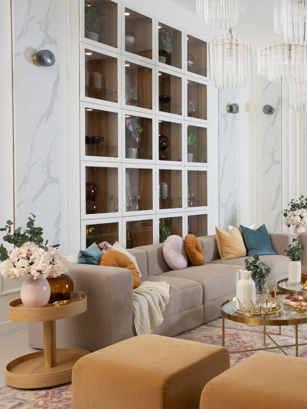 A gold effect/glass TORSJÖ coffee table