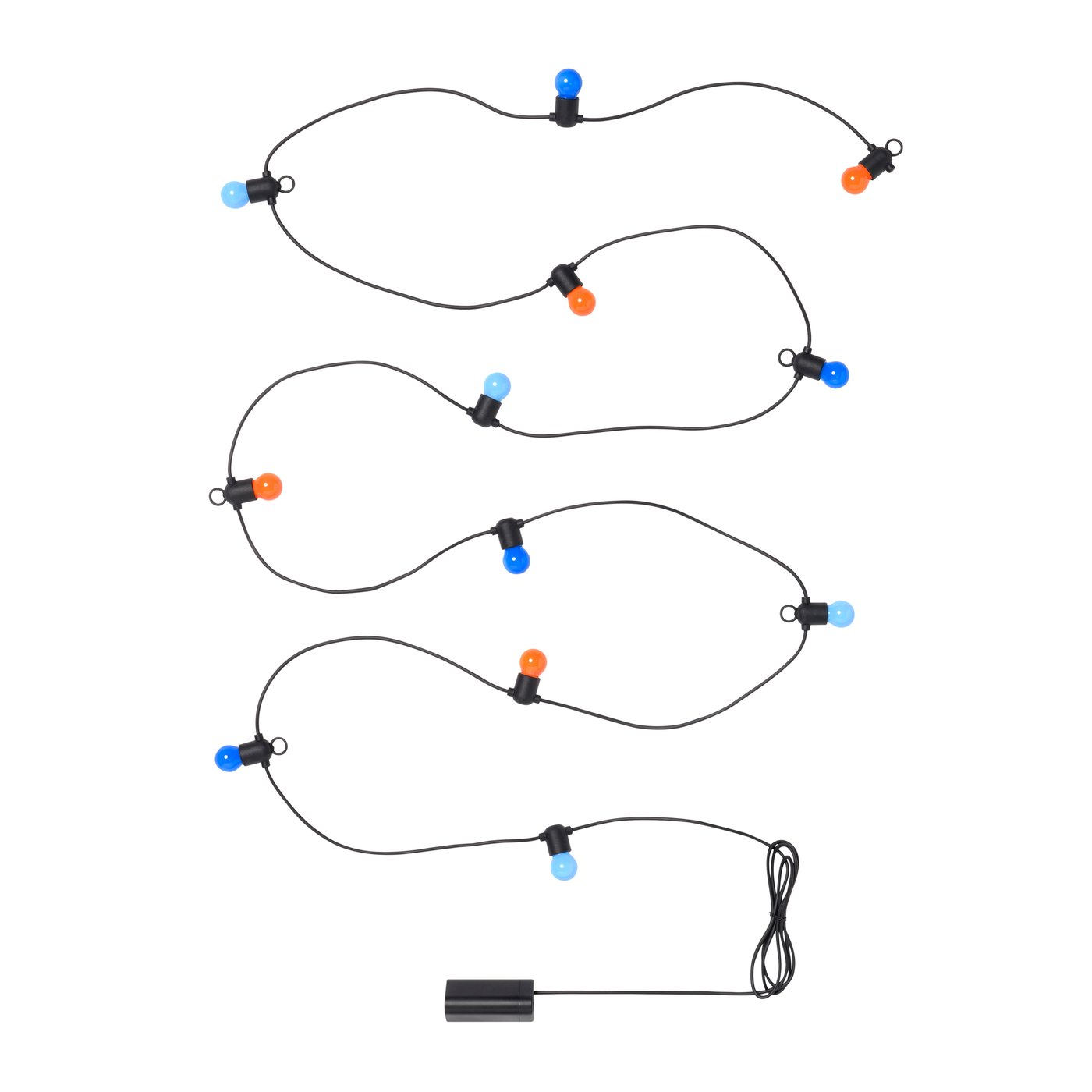 IKEA SOLVINDEN LED ljusslinga med 12 ljuskällor, batteridriven/utomhus flerfärgad