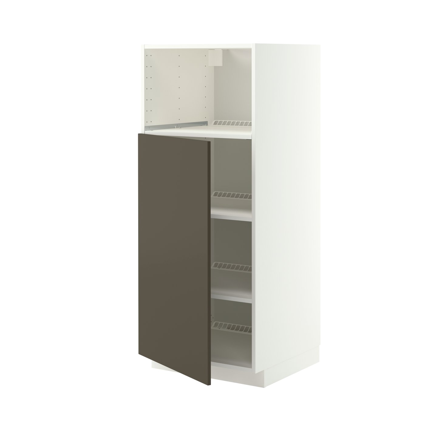 IKEA METOD högskåp för inbyggda vitvaror, vit/havstorp brun-beige, 60x60x140 cm