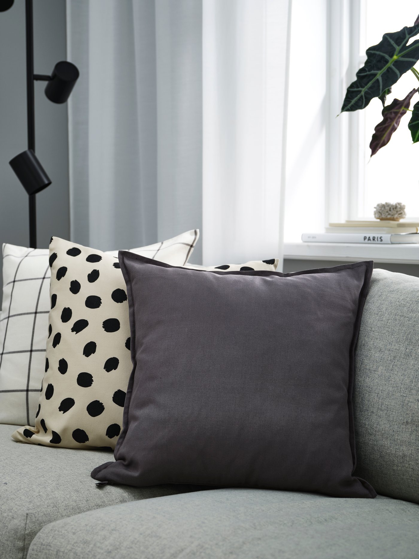 Grey GURLI cushion cover