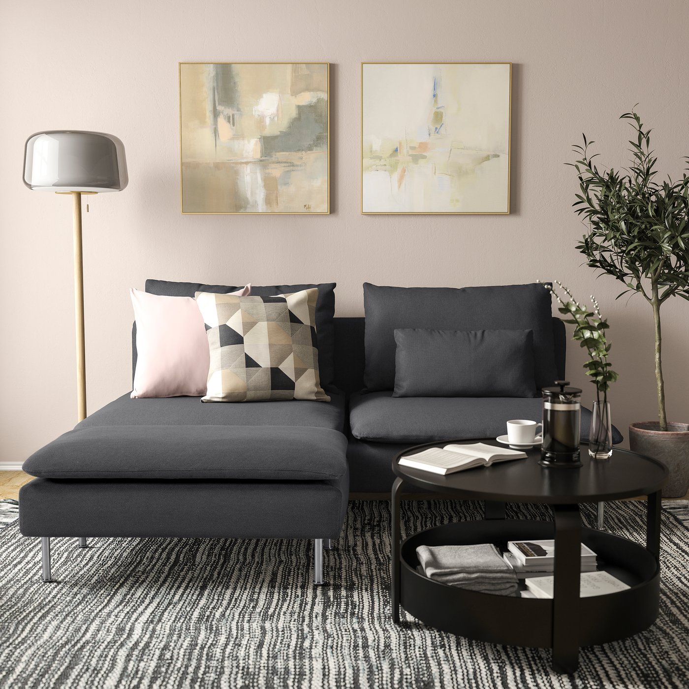 A Fridtuna dark grey SÖDERHAMN footstool