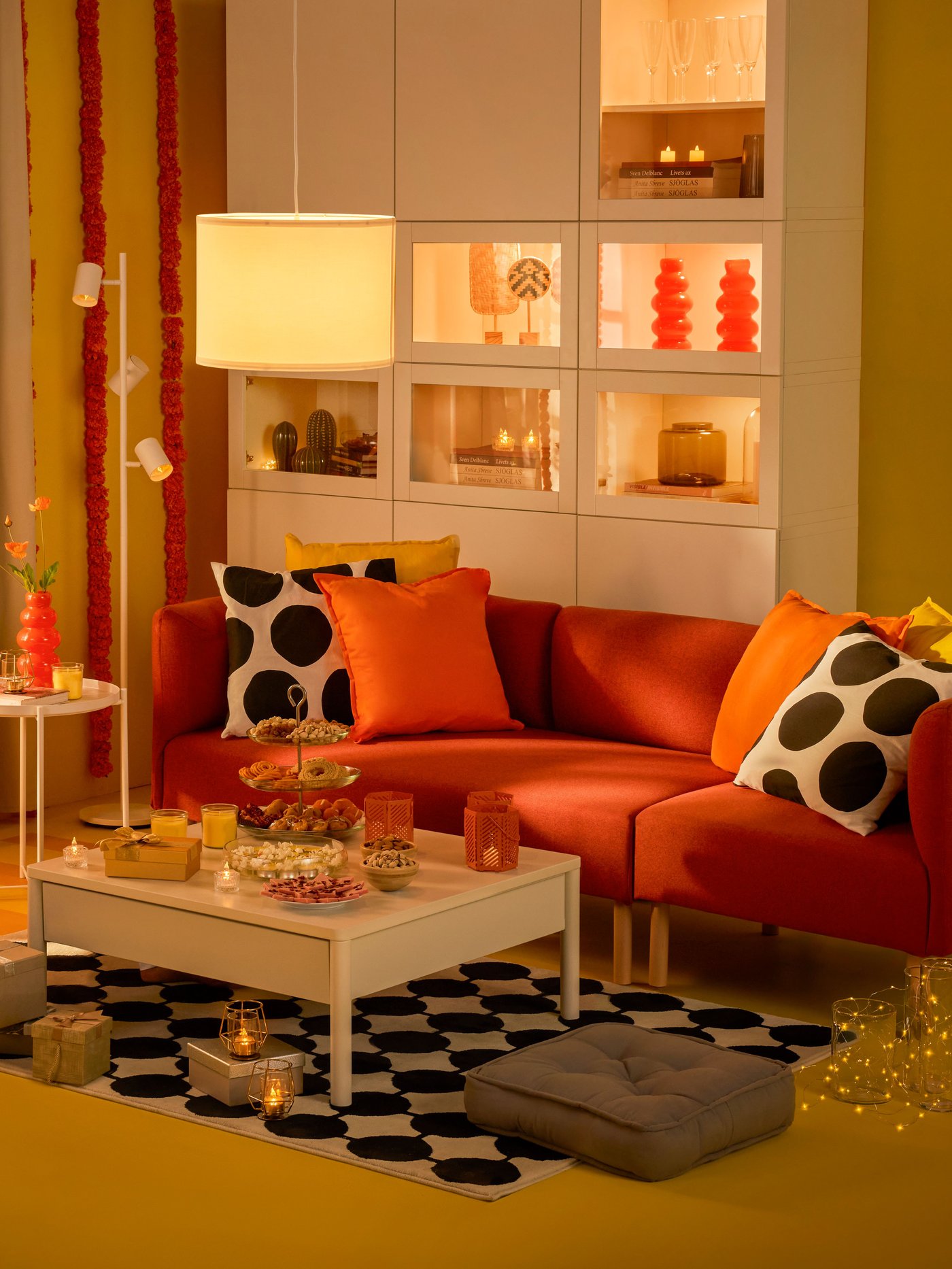 An off-white TONSTAD coffee table