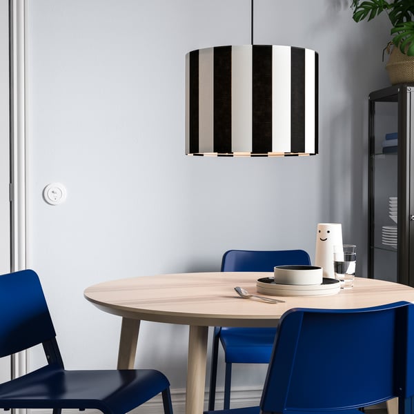 A black/white RINGSTA lampshade