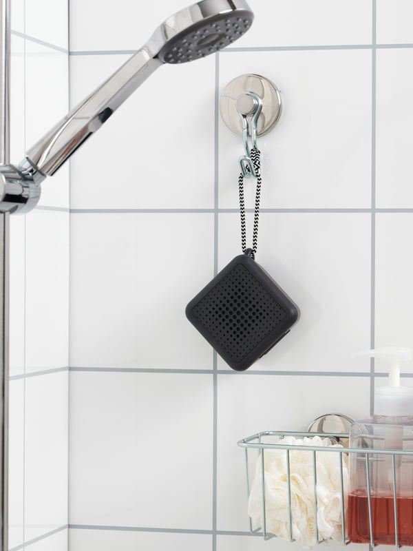 Voděodolný/černý přenosný Bluetooth reproduktor VAPPEBY