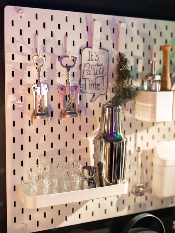 A stainless steel/wood LUFTTÄT 3-piece bar set