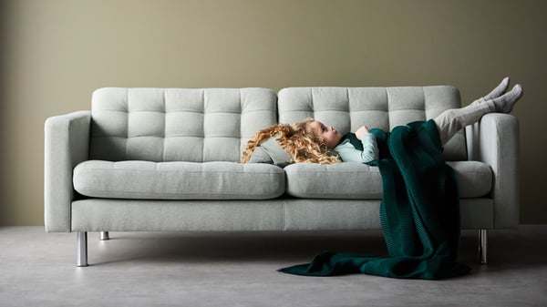 Gunnared light green/metal LANDSKRONA three-seat sofa