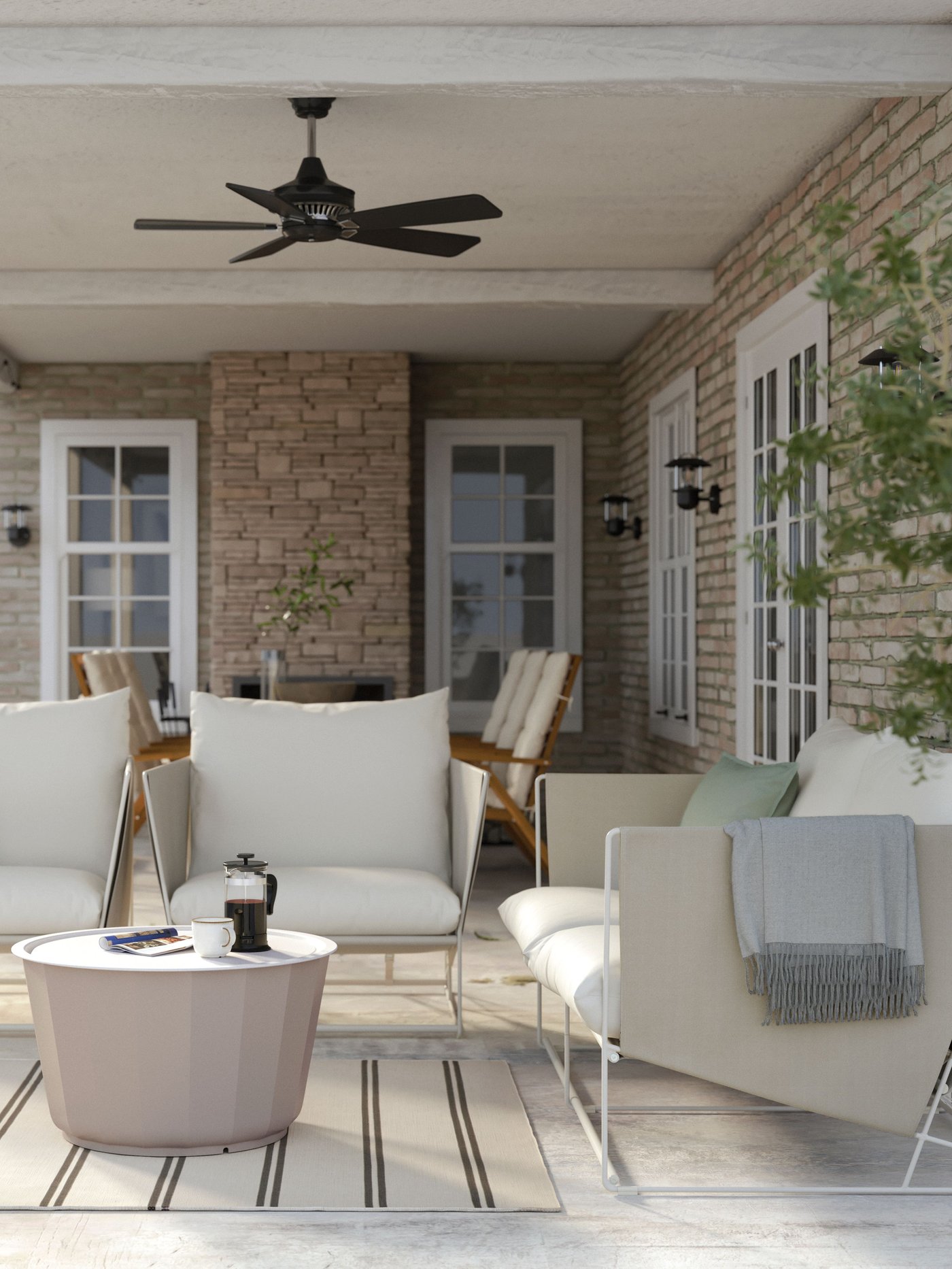 Sofá para exterior HAVSTEN beige/blanco.