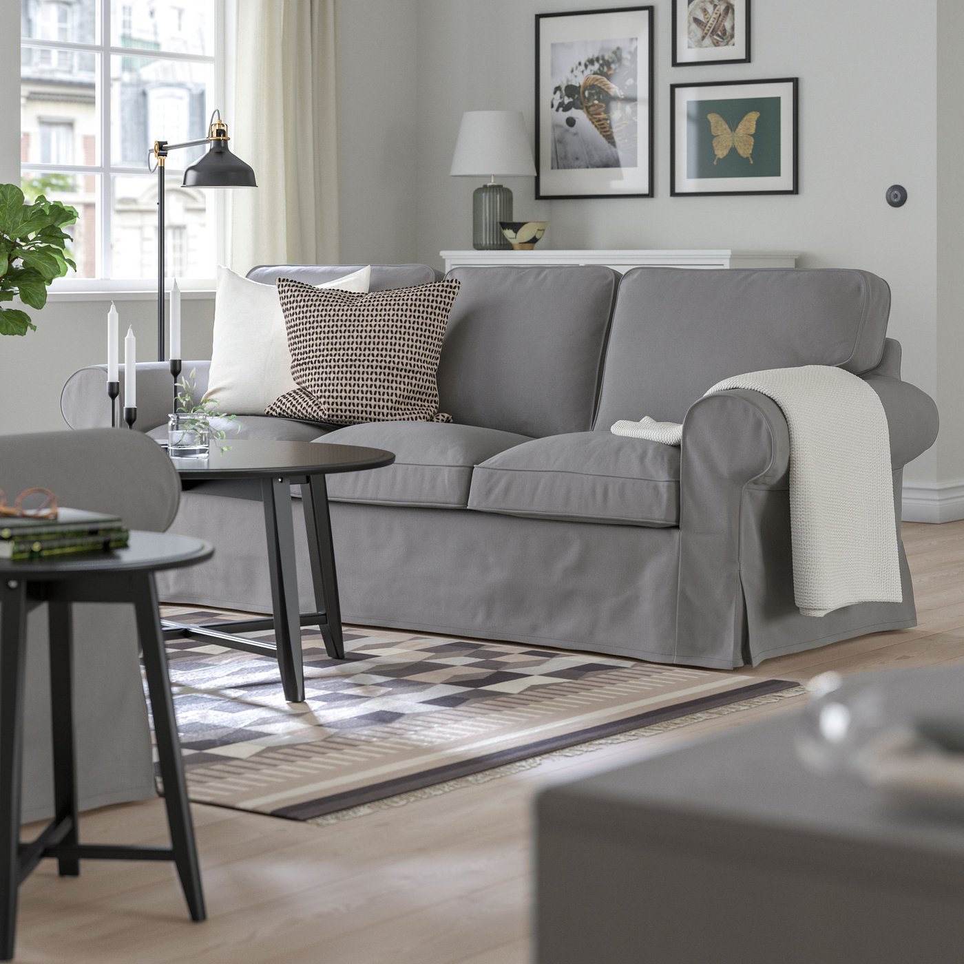 Tmavošedá trojmiestna pohovka Hakebo EKTORP