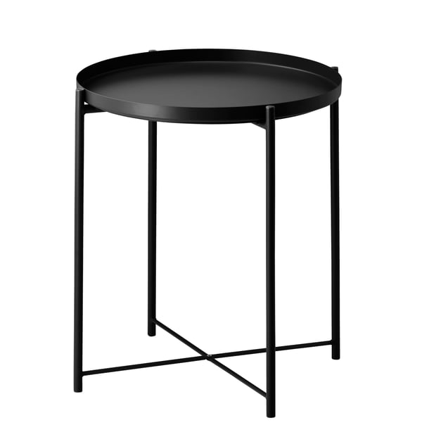A black GLADOM tray table in the NA