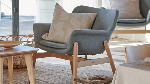 An ash veneer LISABO side table