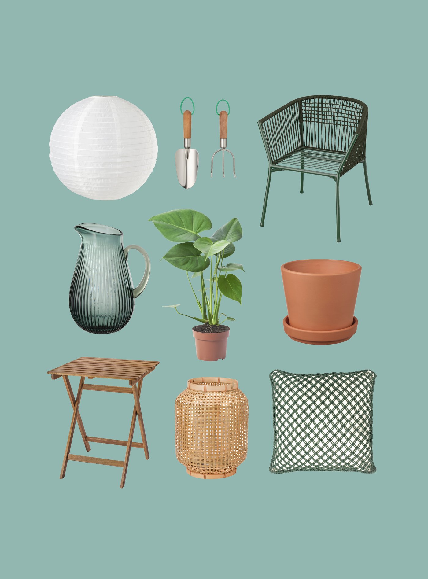 Kolaż produktowy zawierający produkty outdoorowe