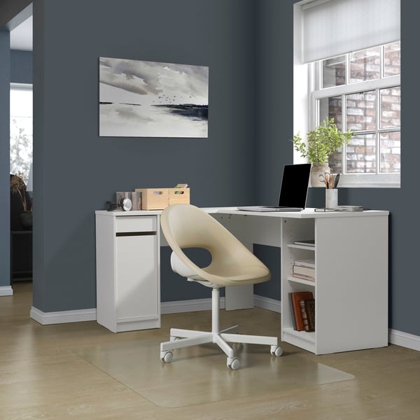 A white KJELLARNE corner desk
