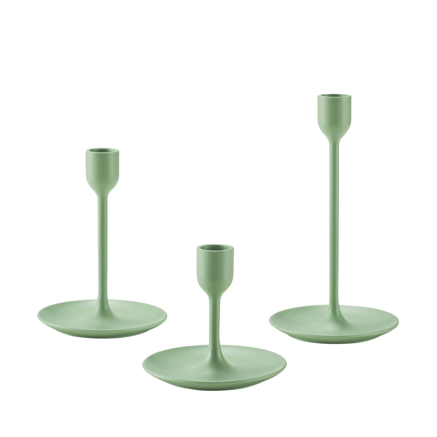 IKEA FULLTALIG ljusstake set om 3, ljusgrön