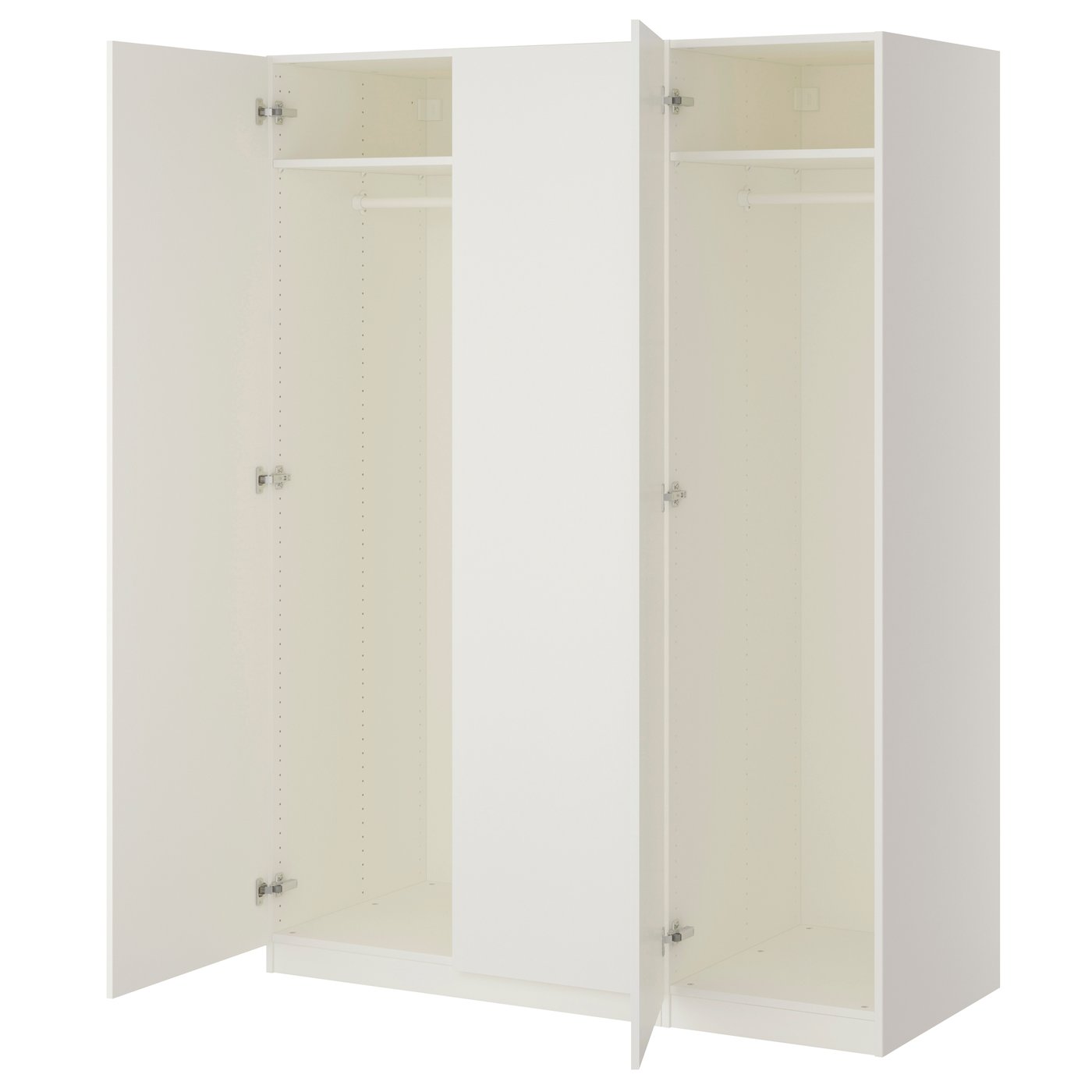 IKEA - PAX / FORSAND vaatekaappi, valkoinen/valkoinen, 150x60x201 cm