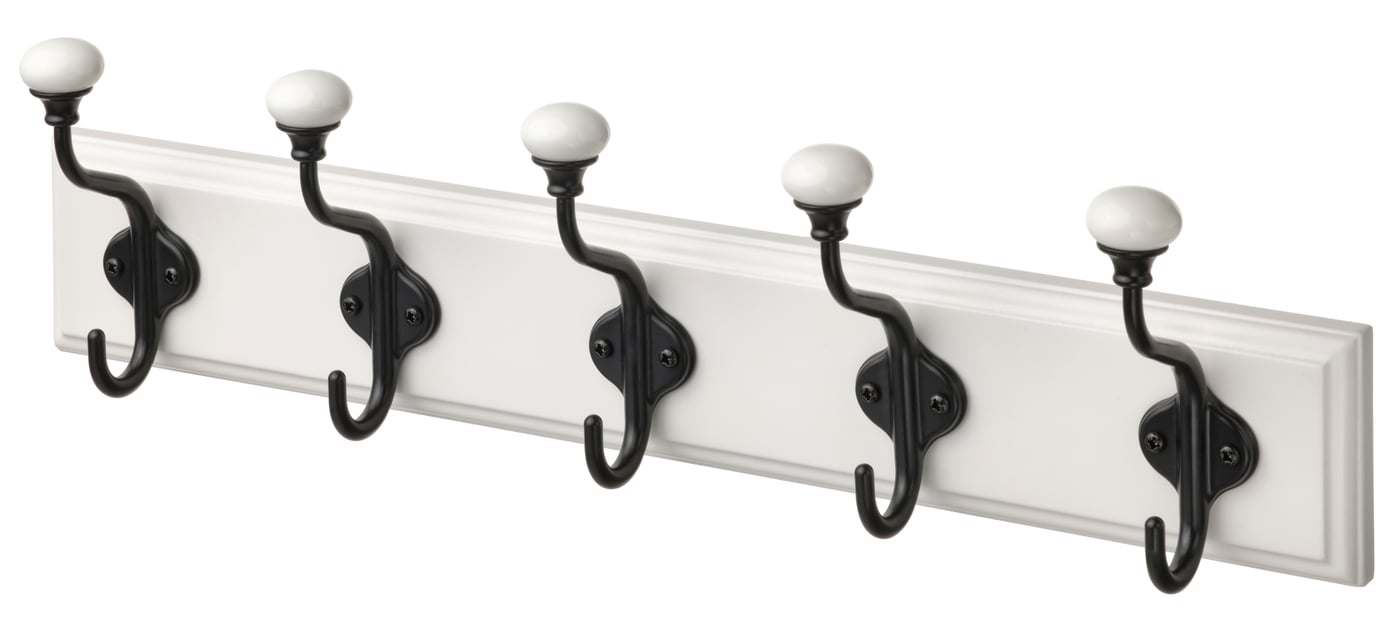 IKEA LANDKRABBA hängare med 5 krokar, vit, 50 cm