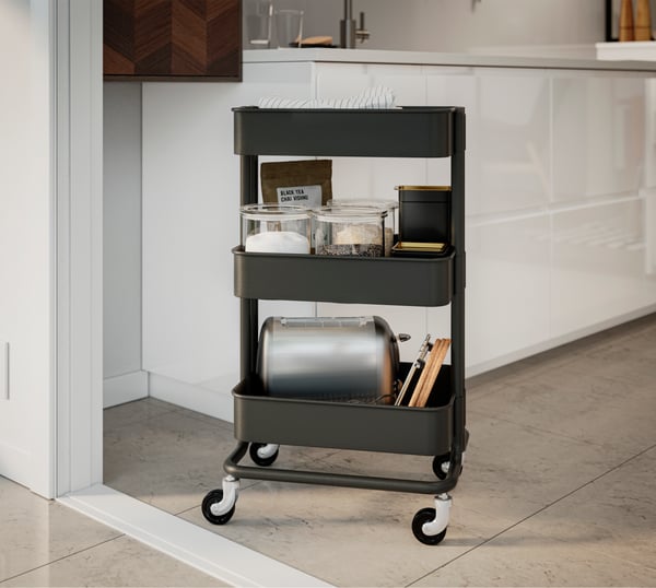 Black kitchen trolley