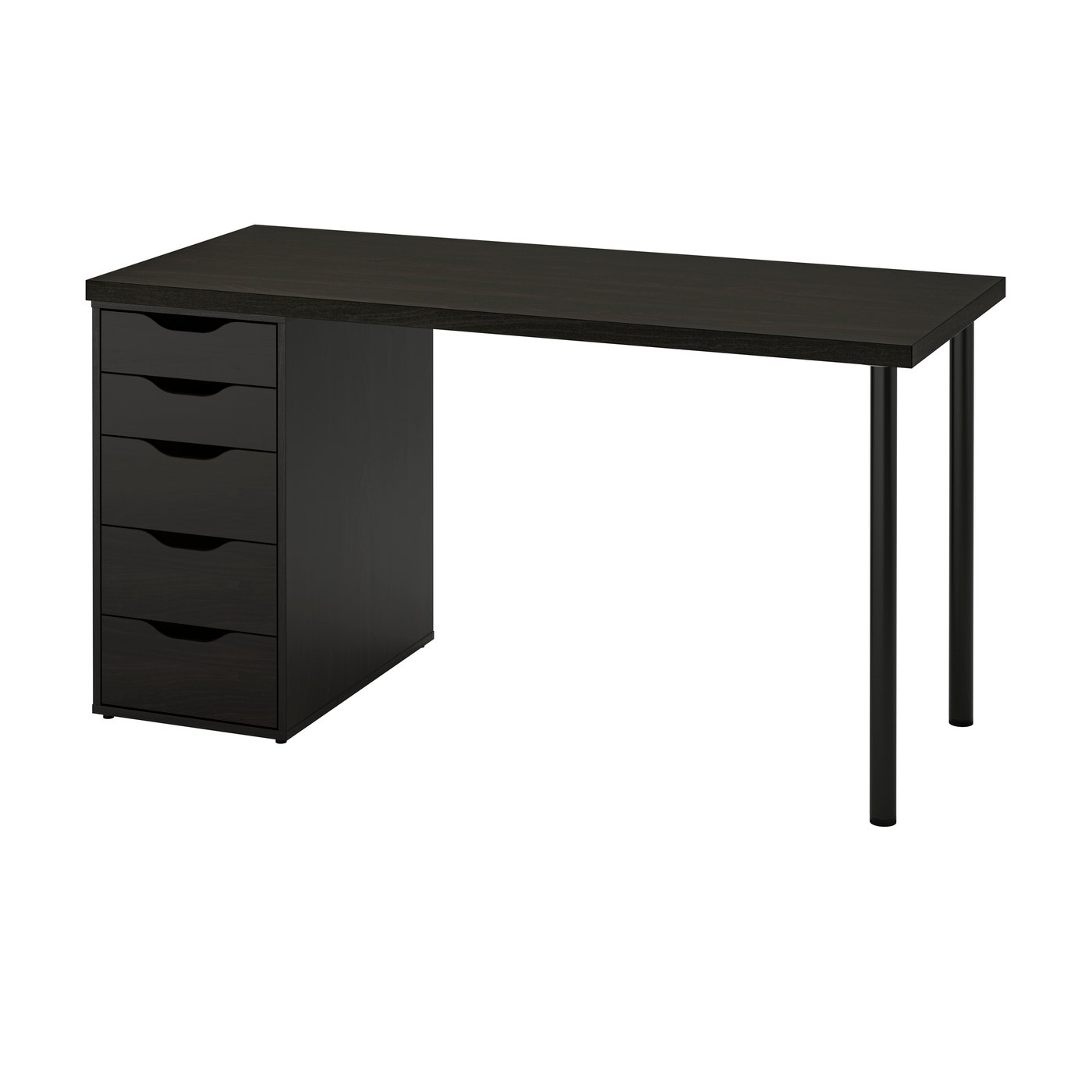 IKEA LAGKAPTEN / ALEX skrivbord, svartbrun, 140x60 cm