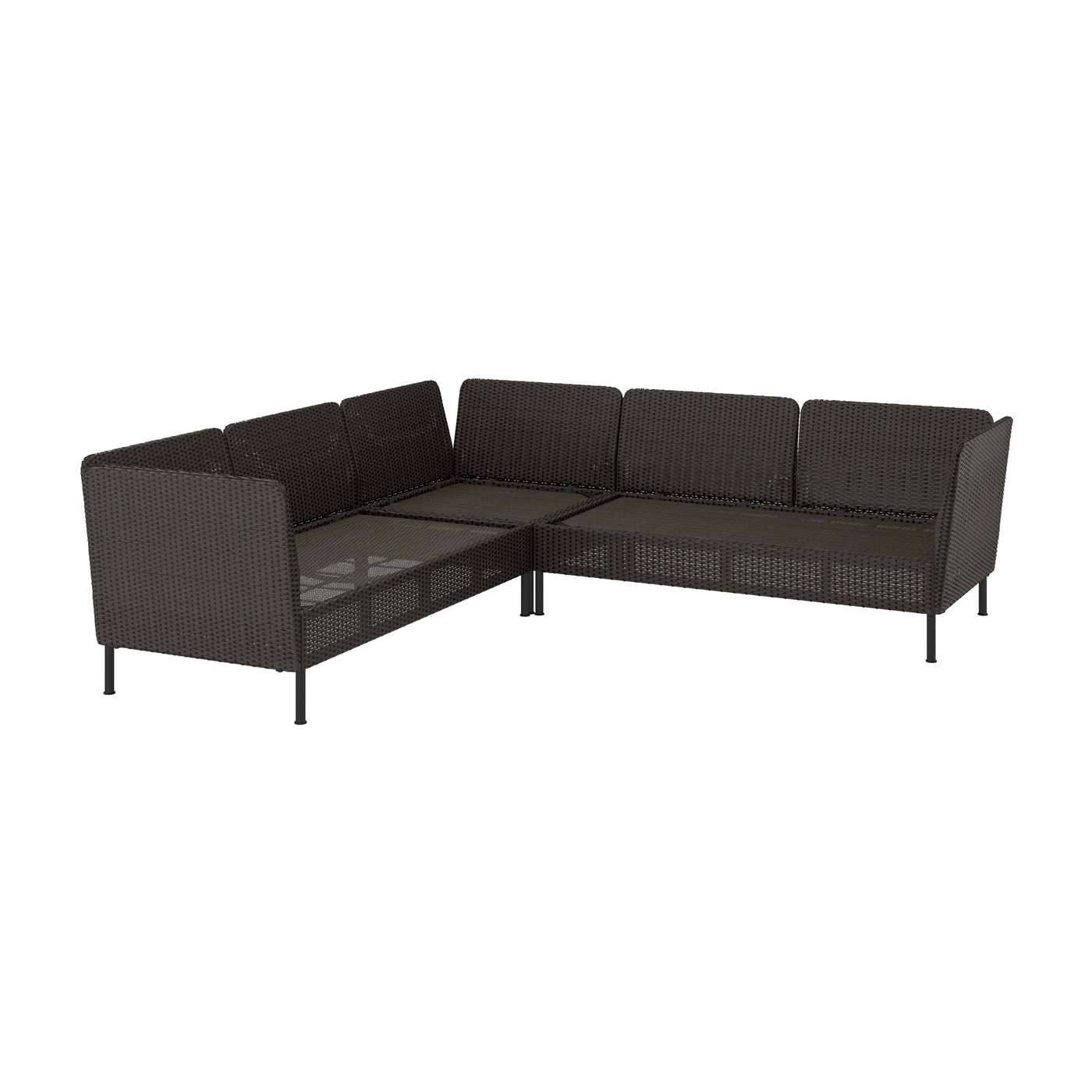 IKEA VITTSKÄR 4-sits modulär hörnsoffa, utomhus/konstrotting mörkgrå