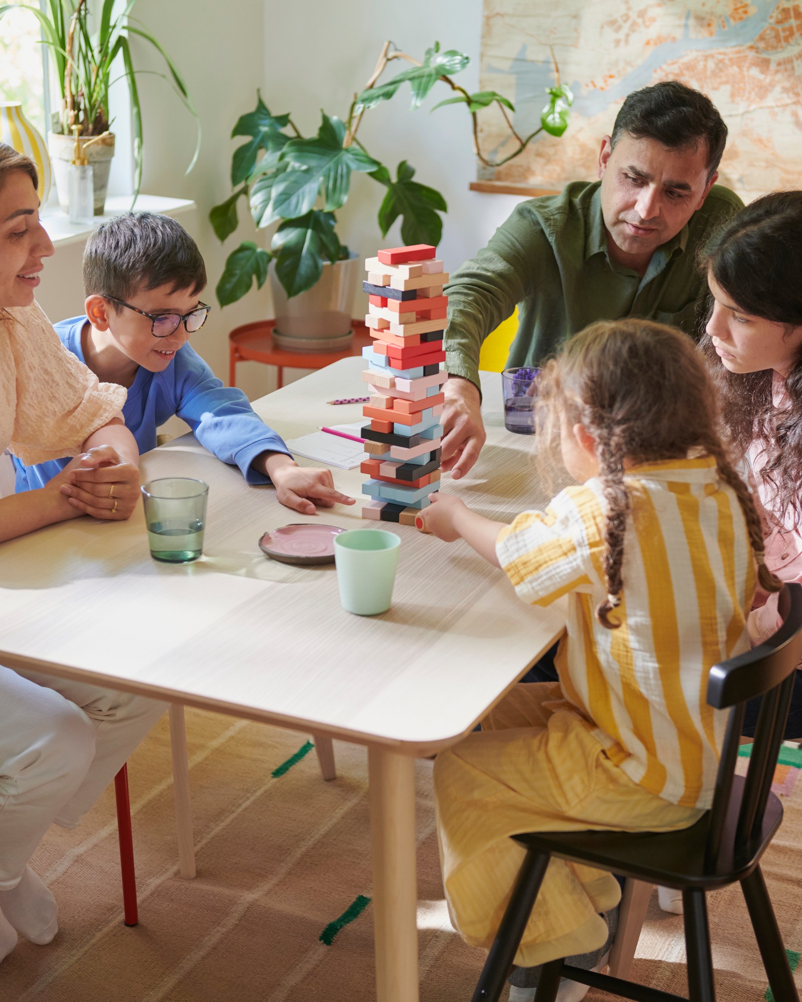 An ash veneer LISABO table in the dining room
