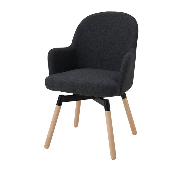 A Gunnared dark grey JANOLOF swivel armchair in the NA