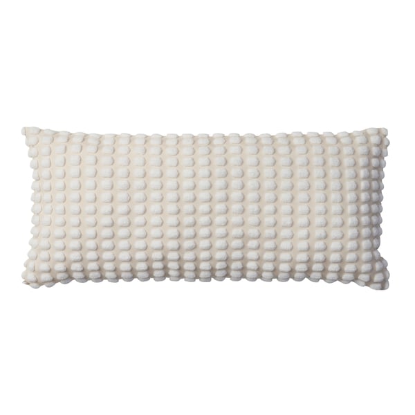 An off-white SVARTPOPPEL cushion
