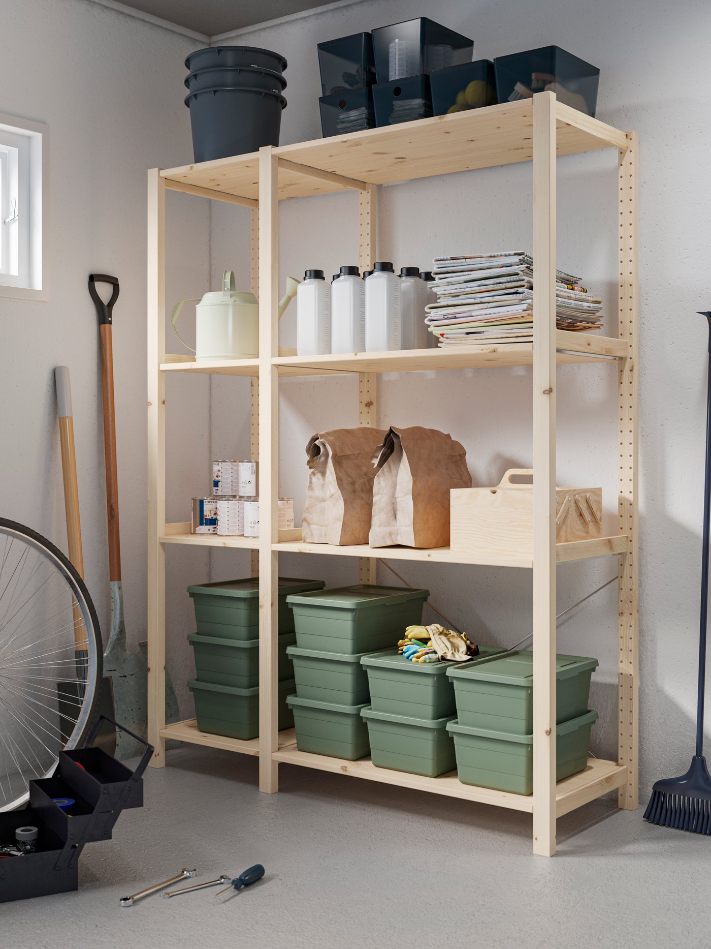 A grey-green SOCKERBIT storage box with lid