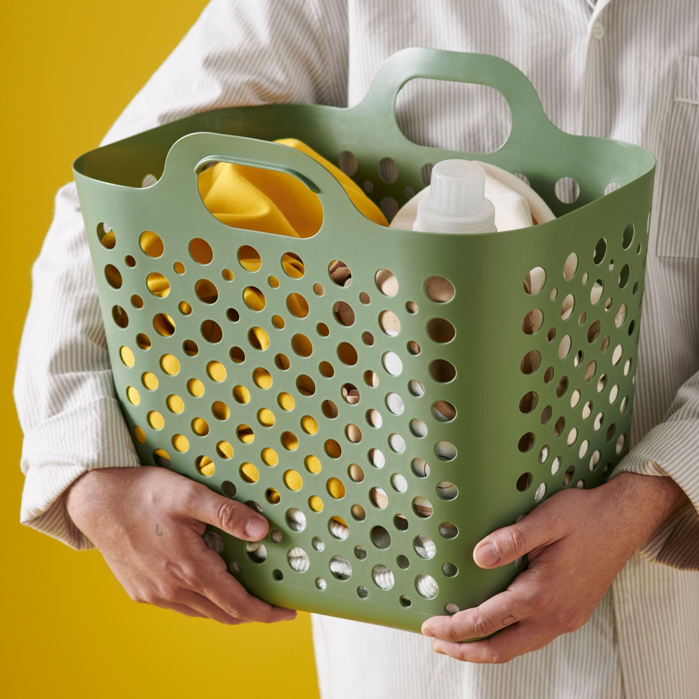 Žalias SLIBB lankstus skalbinių krepšys