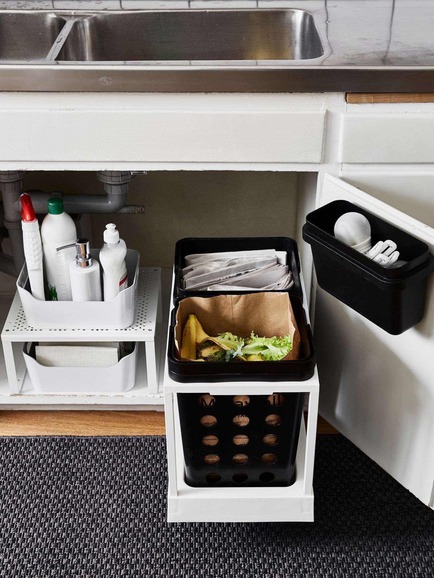 A black VARIERA box in the kitchen.