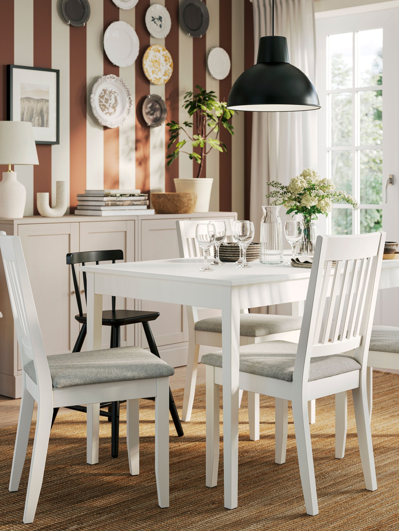 A natural LOHALS rug, flatwoven