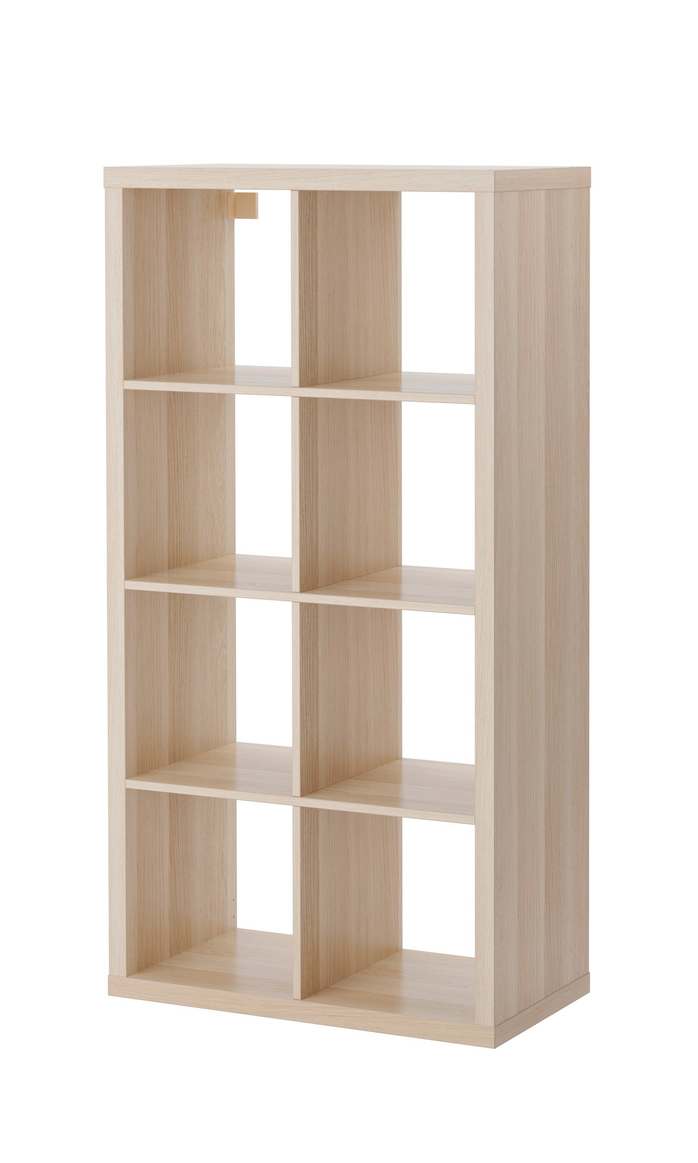 Un meuble de rangement KALLAX en chêne blanchi