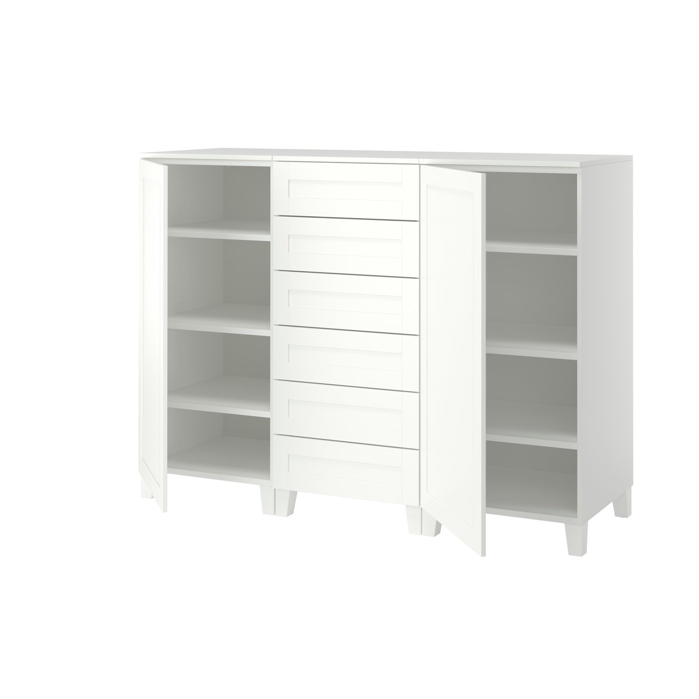 IKEA - PLATSA kaappi+ovet+laatikot, valkoinen/SANNIDAL valkoinen