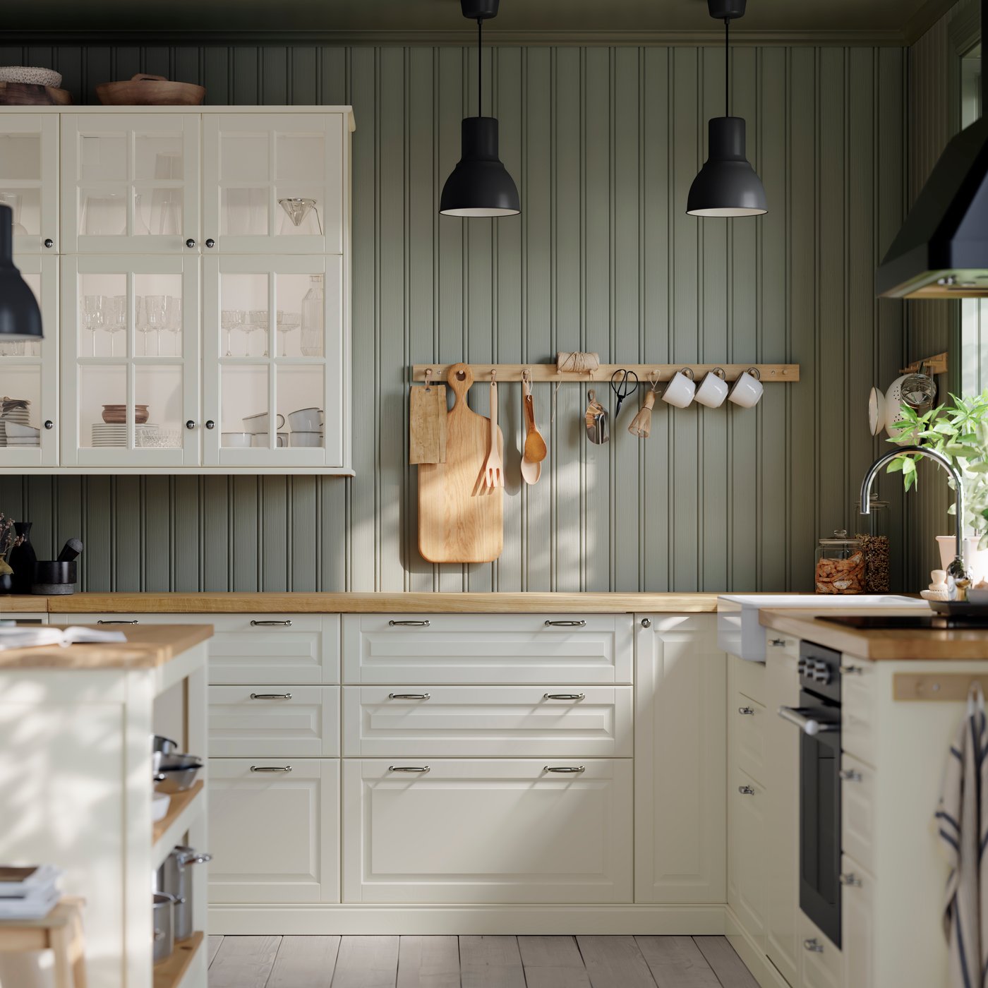 An off-white BODBYN drawer front