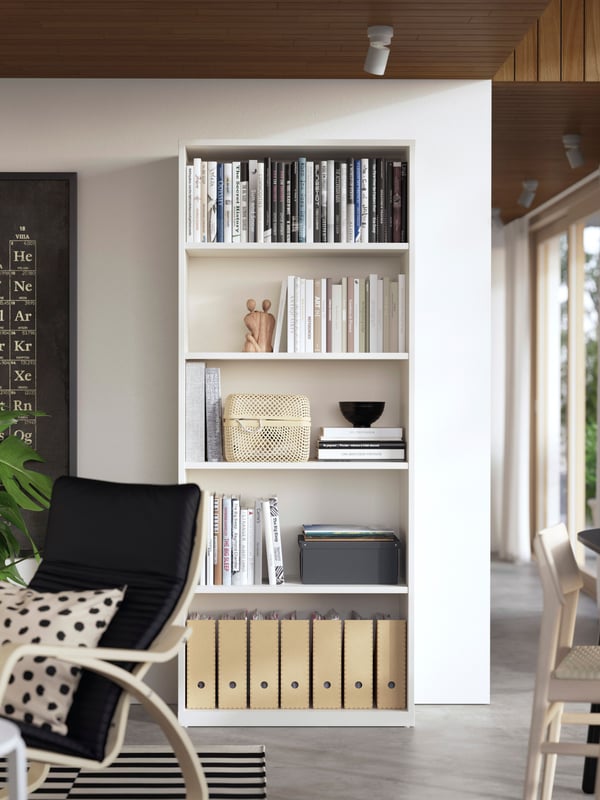 An off-white TONSTAD bookcase