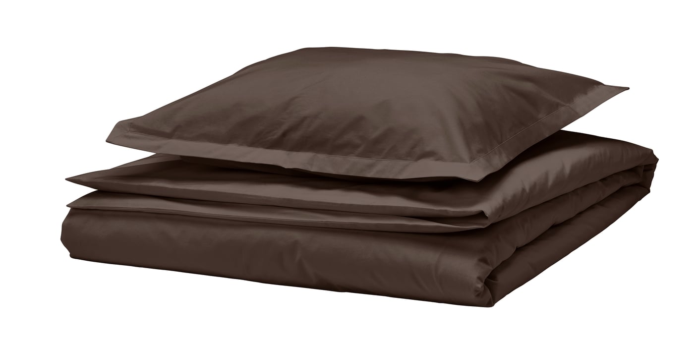 IKEA HAMPFLOCKEL påslakan 1 örngott, brun, 150x200/50x60 cm
