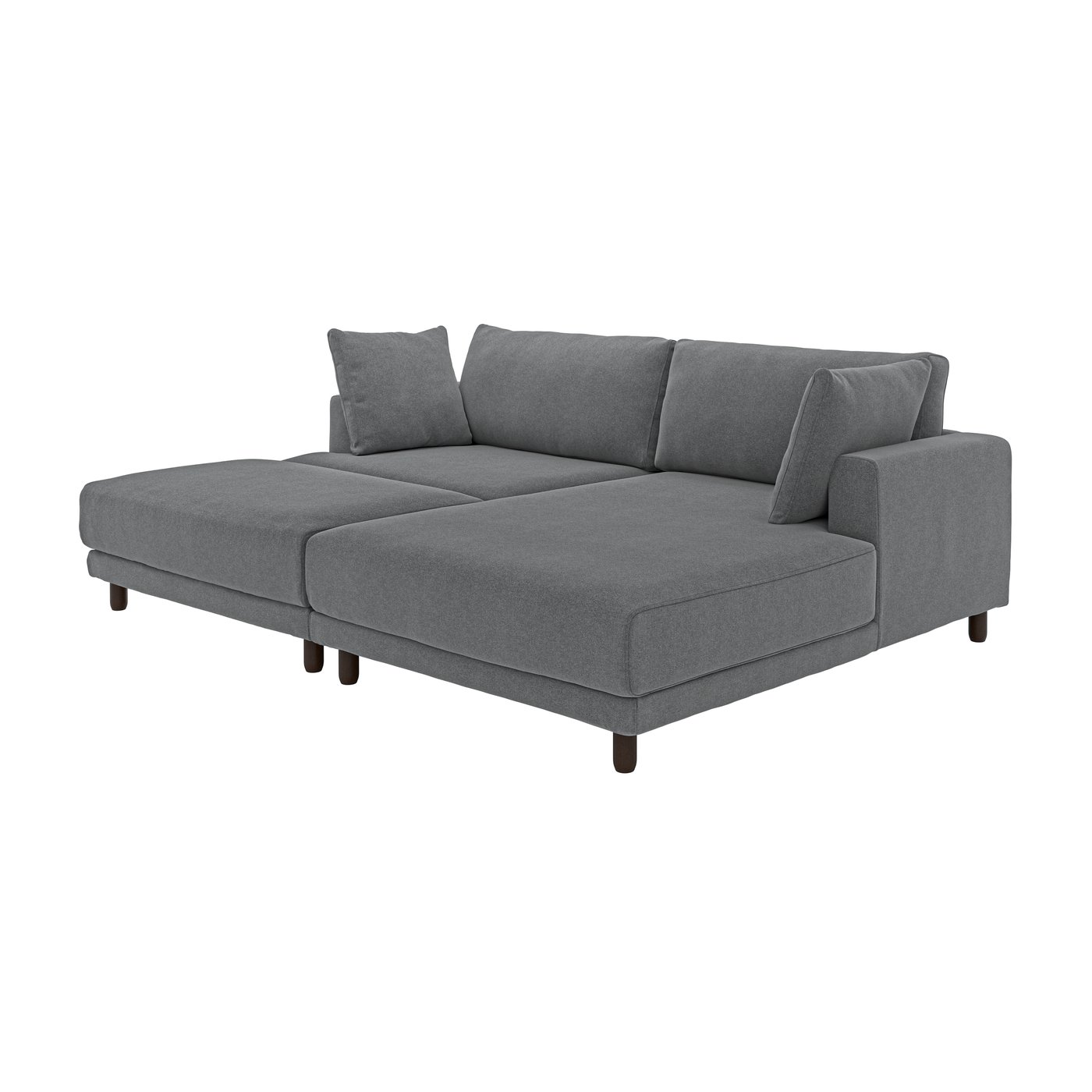 IKEA UPPÅKRA 3-sits modulsoffa, med schäslong, höger fotpall/johanneshov mörkgrå