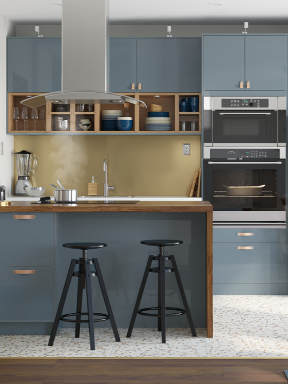 A stainless steel NUTID microwave oven in the kitchen.