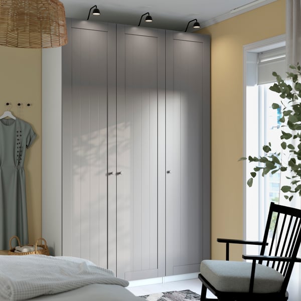 A white/grey GULLABERG wardrobe combination