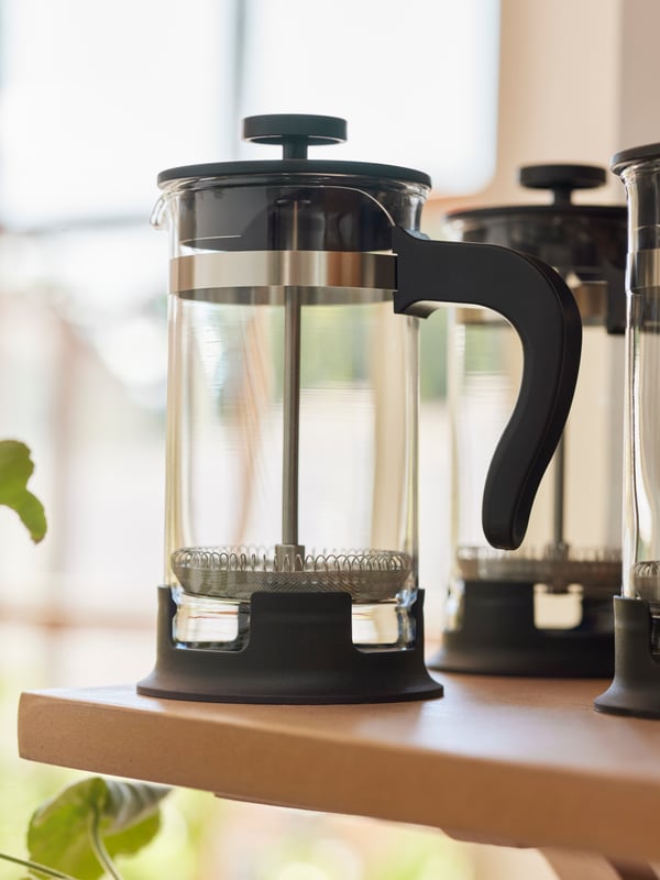 A glass/stainless steel UPPHETTA coffee/tea maker