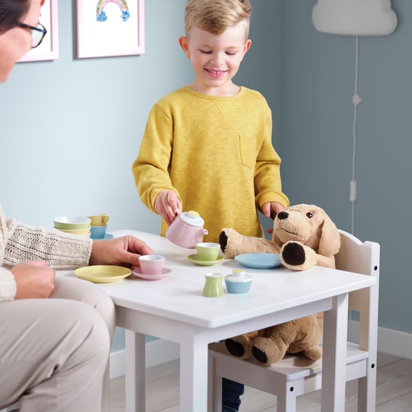 A mixed colours DUKTIG 3-piece tea playset
