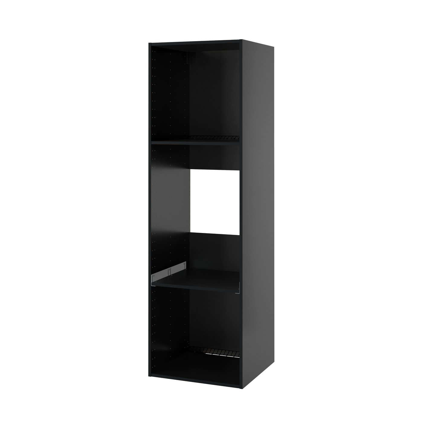 IKEA METOD högskåp för inbyggda vitvaror, svartgrå, 60x60x200 cm