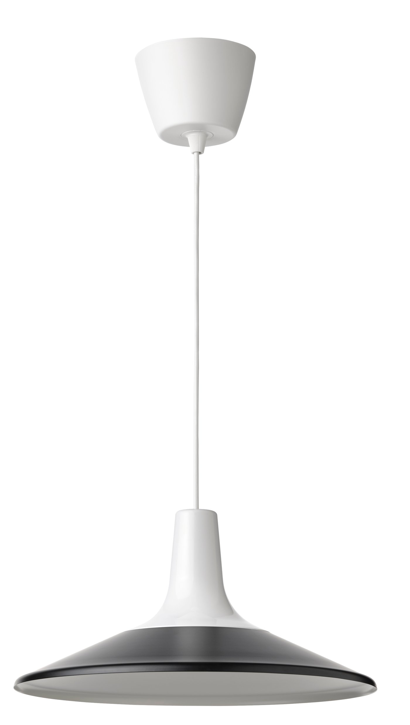 IKEA FYRTIOFYRA taklampa, vit/svart, 38 cm