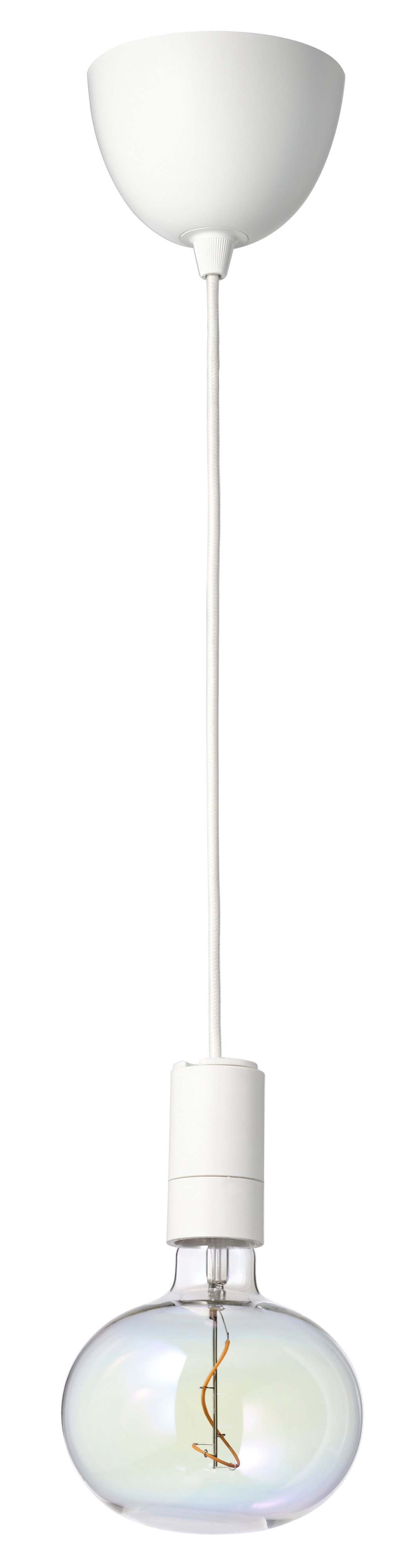 IKEA - SUNNEBY/MOLNART Lampenaufhängung +LED-Leuchtmittel, weiß/ellipsenförmig bunt