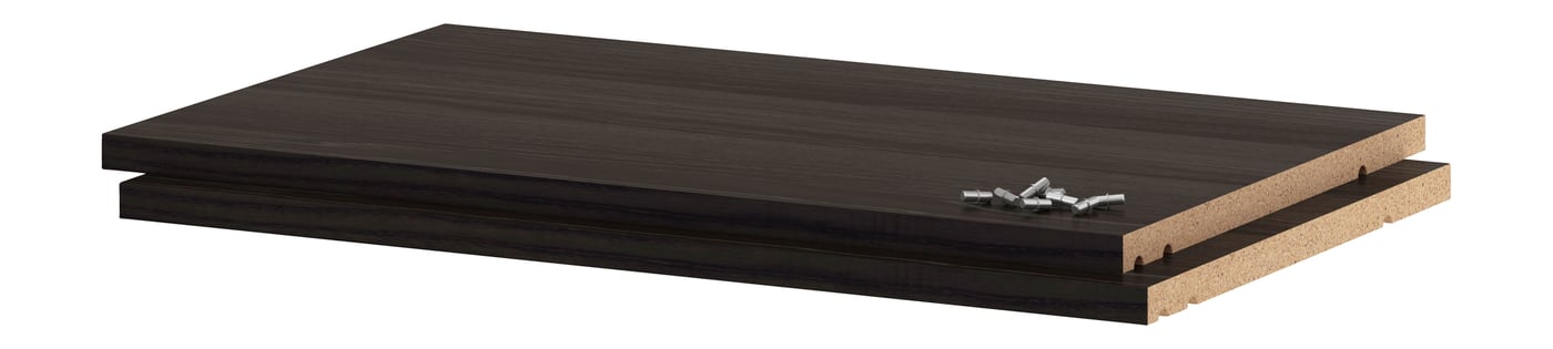 IKEA UTRUSTA hyllplan, trämönstrad svart, 60x37 cm