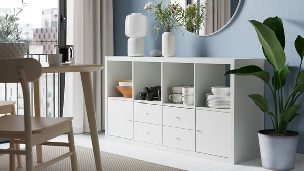 A with 2 shelf inserts/white KALLAX shelving unit