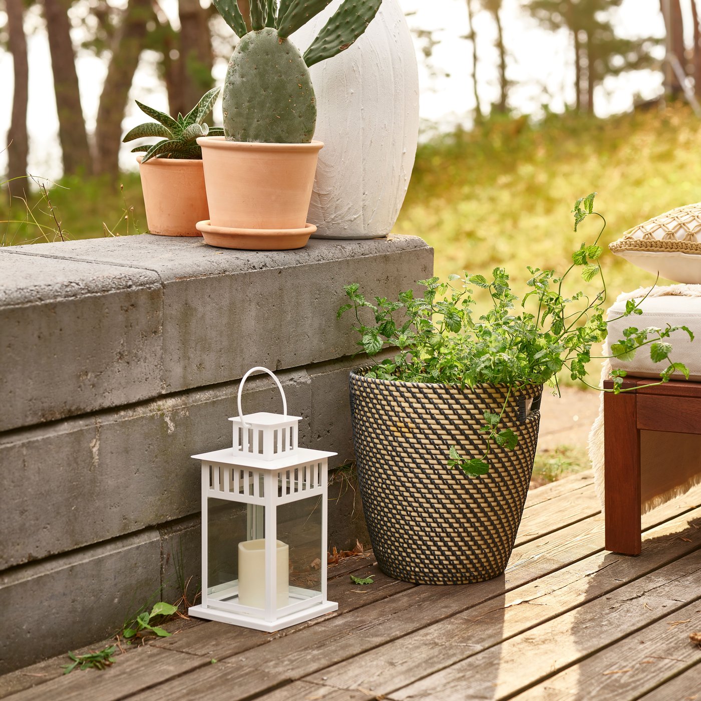 Pot de fleurs RÅGKORN gris foncé/beige, pour l'intérieur et l'extérieur