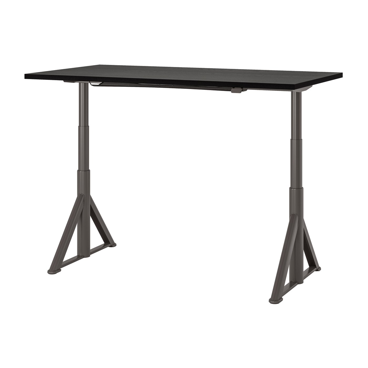 IKEA - IDÅSEN työpöytä, säädettävä, musta/tummanharmaa