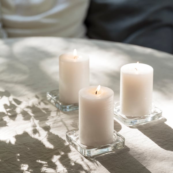 A Scandinavian Woods/white ADLAD scented pillar candle