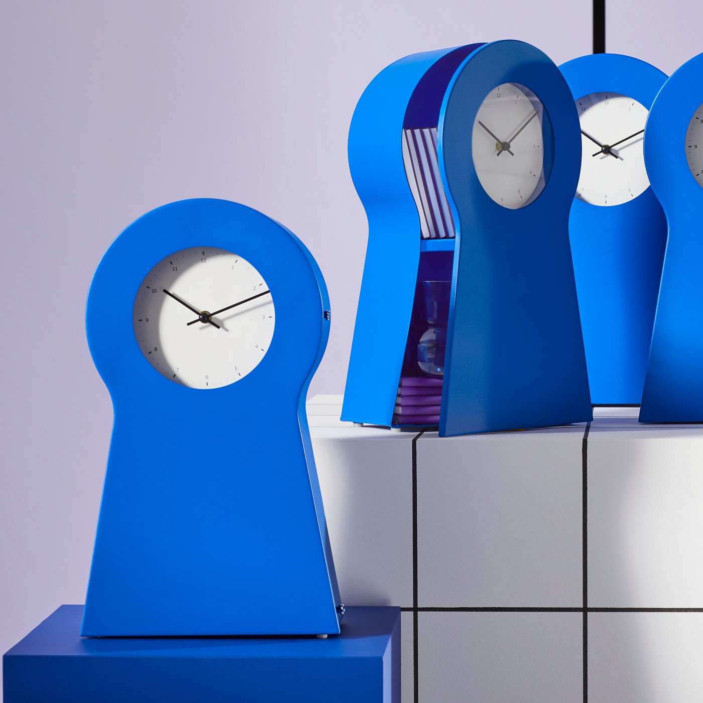 A blue IKEA PS 1995 clock
