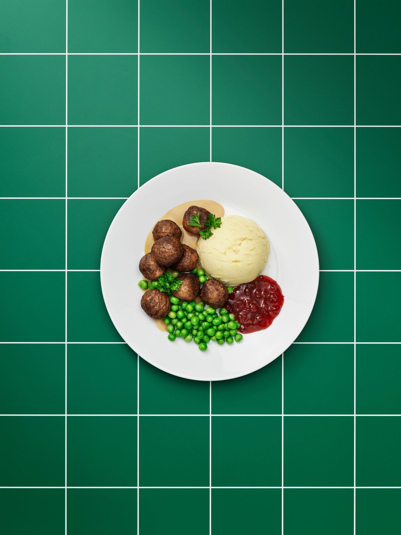 Eine Portion HUVUDROLL Fleisch(los)bällchen.